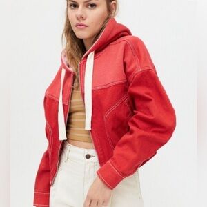 Urban Outfitters BDG Women’s Millie Colorblock Denim Bomber Jacket Size Medium